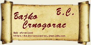 Bajko Crnogorac vizit kartica